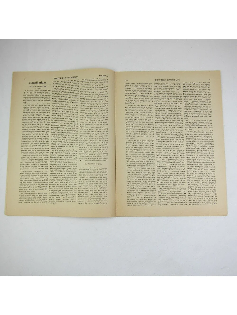 Brethren Evangelist Christian Newspaper Ashland Ohio Antique August 27th 1902